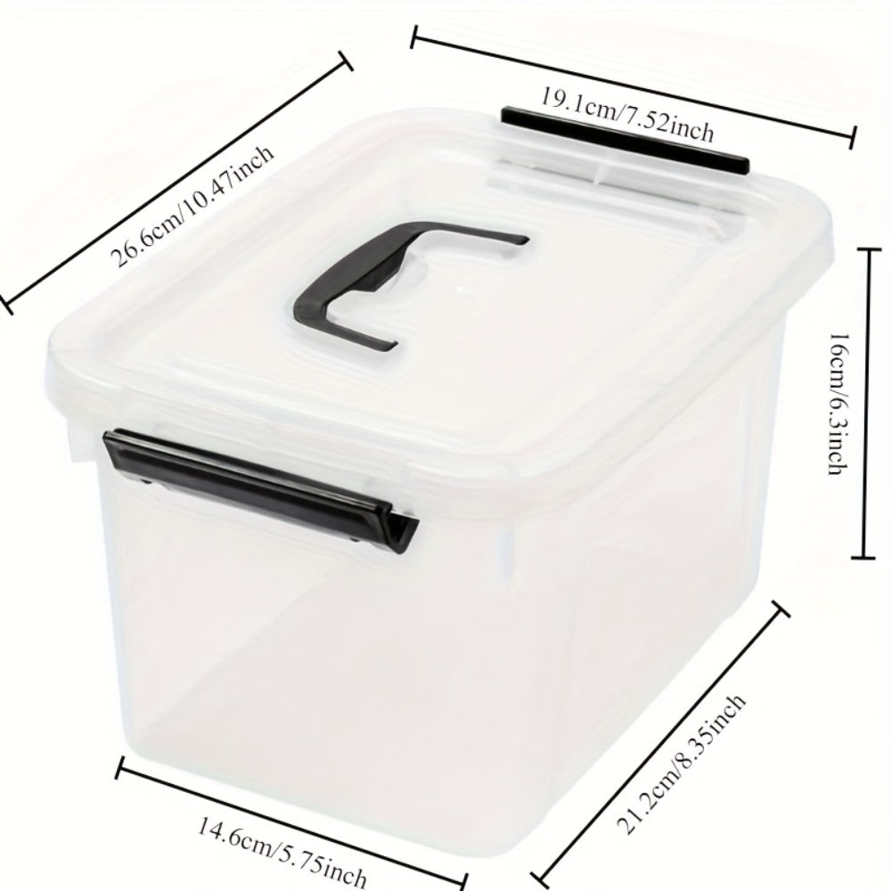 6-Pack Clear Storage Boxes with Latches & Lids – 6 Quart Stackable Plastic Organizer Containers for Home, Bedroom, Bathroom & Kitchen