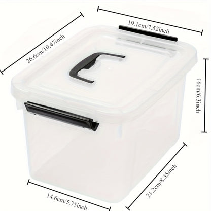 6-Pack Clear Storage Boxes with Latches & Lids – 6 Quart Stackable Plastic Organizer Containers for Home, Bedroom, Bathroom & Kitchen