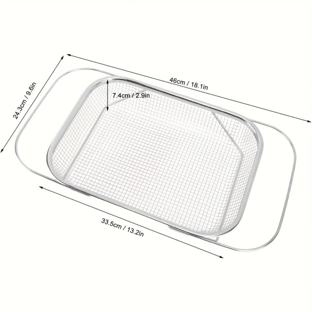 Expandable Stainless Steel Colander & Drain Basket – Adjustable Strainer for Vegetables, Fruits & Kitchen Sink Use