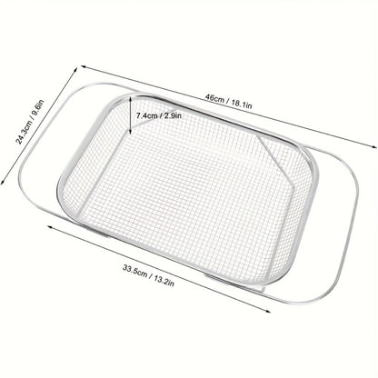 Expandable Stainless Steel Colander & Drain Basket – Adjustable Strainer for Vegetables, Fruits & Kitchen Sink Use