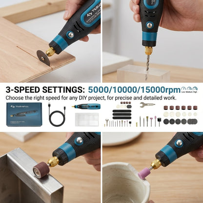 Mini Cordless Electric Polisher Sander 3.7V Rechargeable USB-C – Portable Handheld Polishing Grinding Tool for Wood Craft Engraving DIY Handmade Gifts Art Projects