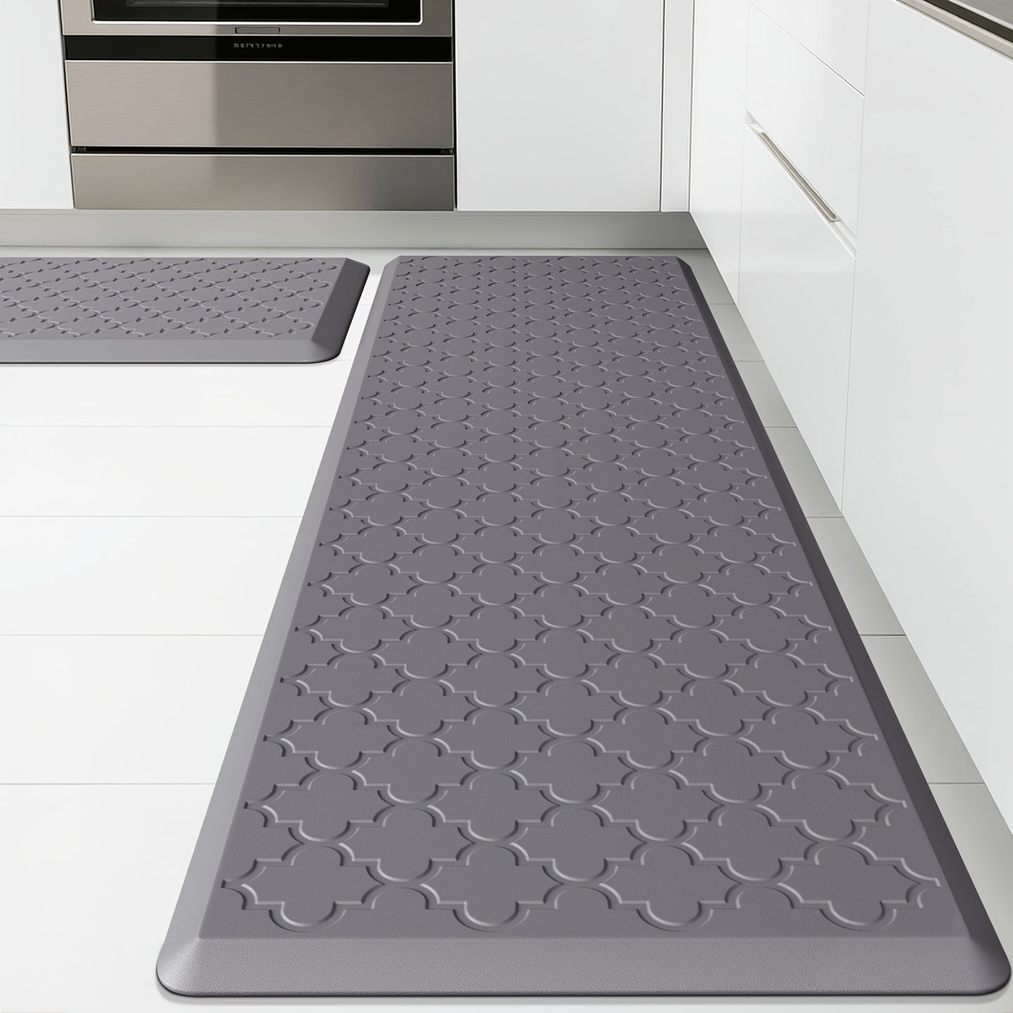 Anti Fatigue Kitchen Mat Set 2 Piece Cushioned Non-Slip Standing Mat for Kitchen Sink Office Laundry Floor Comfort