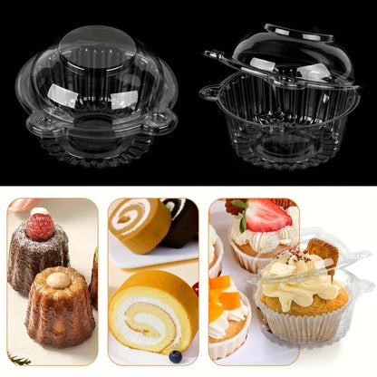 Individual Cupcake Boxes with Dome Lids 80 Pack - Clear Plastic Single Cupcake Containers with Flip Top Closure for Cupcakes Muffins and Pastries, Perfect for Bakery Home Kitchen Party Picnic and Gifting