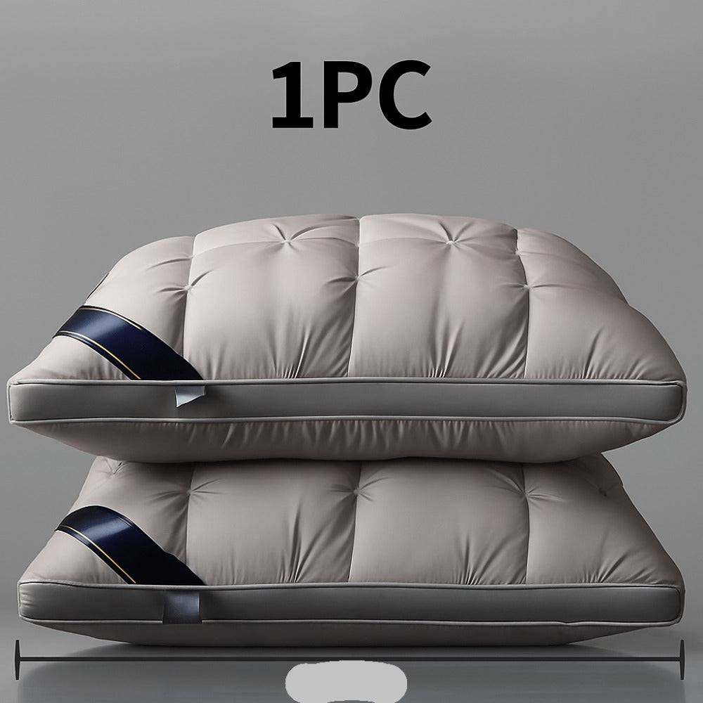 Hotel Quality Pillow Soft Polyester Fiber Deep Sleep Neck Support - No Collapse All Season Machine Washable Satin Cover Zipper Closure White Grey 1pk 4pk Bed Pillow for Home Hotel Bedroom