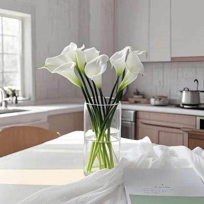 Eternal Lotus Flower Bouquet 20pcs – Horseshoe Lotus Artificial Flowers for Wedding Decoration, Home Floral Arrangements, Outdoor & Festival Decor – White, Black, Red & Orange (No Vase)
