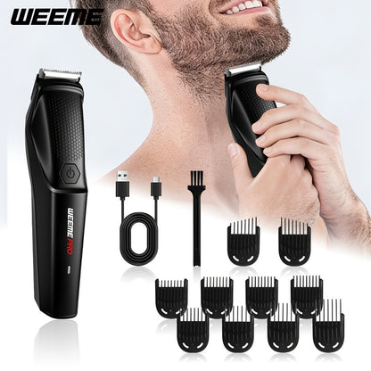 Beard Trimmer for Men Cordless Hair Clipper Electric Shaver Facial Mustache Body Hair Grooming Kit USB Rechargeable All-in-One Grooming Tool Gift for Men Black