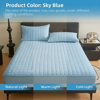 Mattress Protector Cover Soft Breathable Cooling Fitted Sheet Twin Full Queen King Deep Pocket Machine Washable Bed Cover for Home Hotel Minimalist Bedding Multiple Colors