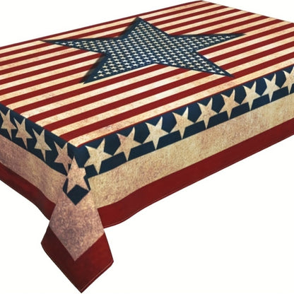American Flag Rectangular Tablecloth Patriotic Memorial Day 4th of July Table Cover for Home Kitchen Dining Room