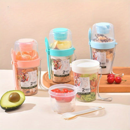Yogurt Parfait Cups with Leakproof Lids and Spoons 4-Pack 27oz Large Microwave Safe Stackable Breakfast Containers Separate Toppings Compartment BPA-Free for Overnight Oats Cereal Meal Prep Home Office Travel