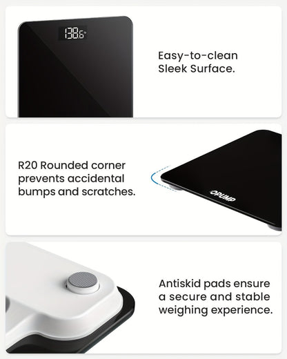 OPUMP Bathroom Scale 400lb – Highly Accurate Digital Body Weight Scale with Backlit LED Display, Batteries Included, Measures up to 400lb/180kg, Multiple Colors – Black Marble, Bronze, Sapphire & More