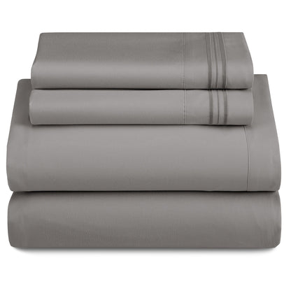 Bed Sheets Set 4-Piece Microfiber 1800 Series Deep Pocket Fitted Sheet Flat Sheet Pillowcases Soft Breathable Wrinkle Fade Resistant Twin Full Queen King Cal King 20 Colors