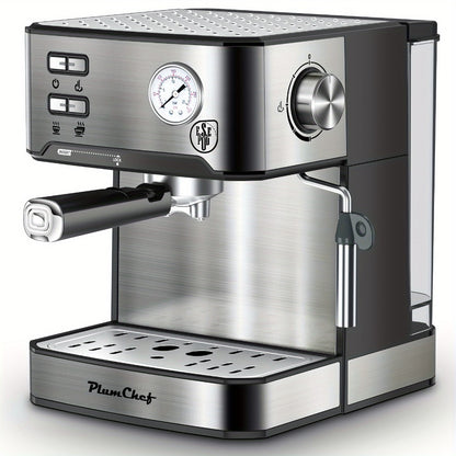 Espresso Machine Stainless Steel – Dual-Brew Coffee Maker with 54.1oz Water Tank, High-Pressure Steam Wand, ESE Pod & Ground Coffee Compatible, 1 & 2 Cup Brewing, Overpressure Protection for Home Barista