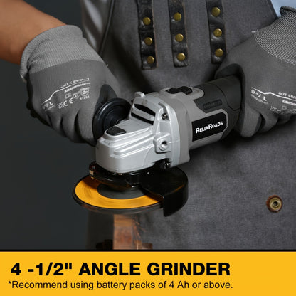Brushless Angle Grinder for Dewalt 20V Battery - 4-1/2 Inch 9000 RPM with Grinding Wheels, Soft Start & Safety Brake for Grinding, Polishing & Carving
