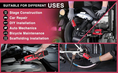 Cordless Electric Wrench QUAGGA 12V - 45Nm High Torque 3/8" Rechargeable Ratchet Wrench with Battery & Charger for Automotive Repair, Stage Truss & Home Improvement, Best Family Gift Tool