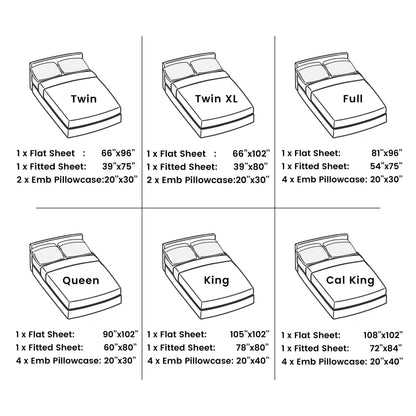 Brushed Microfiber Sheet Set 6pcs – Soft Fade-Resistant Bedding 20 Colors Twin Twin XL Full Queen King Cal King Fitted Flat Pillowcases