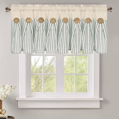 Bohemian Striped Patchwork Curtains, Semi-Sheer Rod Pocket Window Curtains for Bedroom Living Room Kitchen Cafe, Country Cottage Style, 1 or 2 Panels, Multiple Colors & Sizes