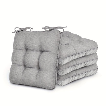 Memory Foam Chair Cushions 4/8 Pack, Non-Slip Seat Pads for Dining Chairs, Kitchen, Office & Patio – Indoor Outdoor Chair Pads M/L Size