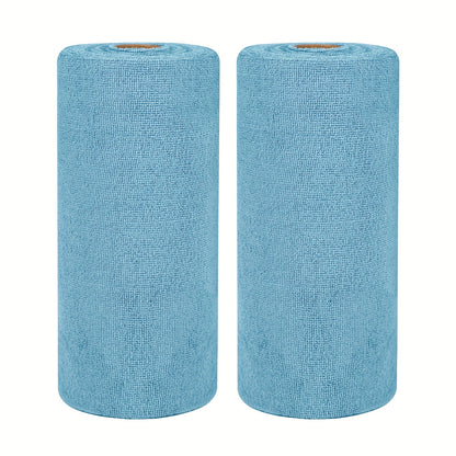 Microfiber Cleaning Cloths Reusable Paper Towel Roll Replacement – Washable Absorbent Tear-Away Dishcloths for Kitchen, Bathroom & Car | Eco-Friendly Rags 50 or 100 Pack, 12x12 Inch