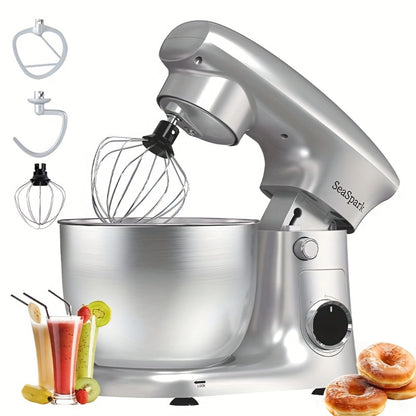 3-in-1 Stand Mixer 10-Speed Tilt-Head with Pulse - 5.5QT Stainless Steel Bowl Kitchen Mixer with Dough Hook, Flat Beater & Egg Whisk, Spatula Included, 5L Capacity, Red, Black, Silver