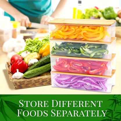 Bamboo Cutting Board with Drawer & Food Container Juice Tank Cheese Shredder Carving Board with Easy Handgrip for Vegetables, Meat & Cheese – Kitchen Chopping Board with Storage
