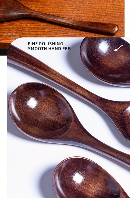Wooden Spoons for Eating 8pcs – 7.28 Inch Small Wood Teaspoons for Stirring Coffee, Tea, Honey, Cooking & Serving Soup Dessert, Wooden Spoon Set