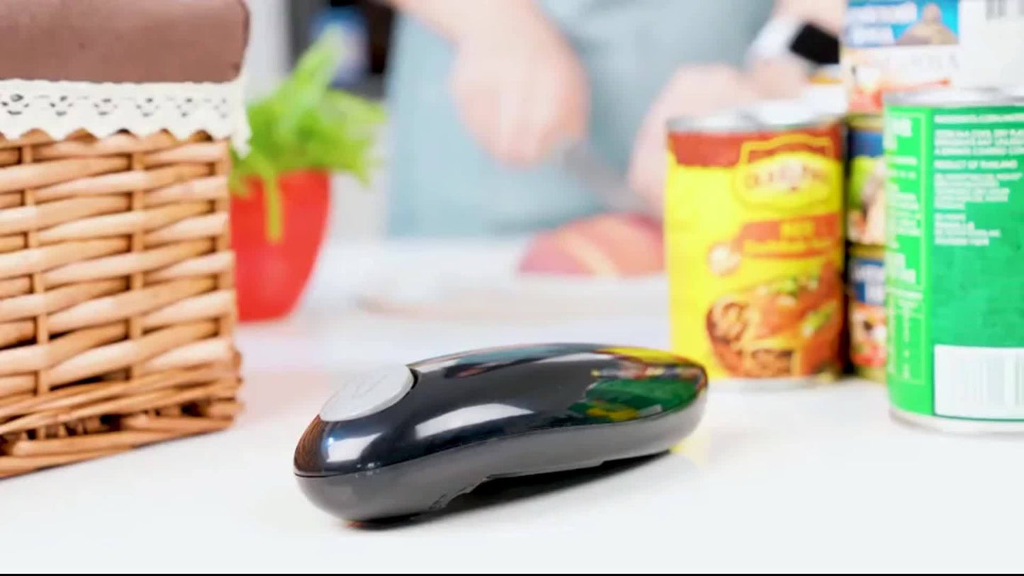 Electric Can Opener Cordless Battery Powered – Smooth Edge Safety, Auto Shut-Off, ABS Material, Easy One-Touch Operation for Elderly, Arthritis & Disabled Hands, Kitchen & Camping