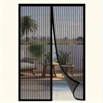 Magnetic Screen Door with Heavy Duty Metal Frame – Self-Closing Mesh Door Curtain, Insect-Proof Bug Screen with Frame Shackle, Easy Install for Indoor & Outdoor Doorways, Pet & Kid Friendly
