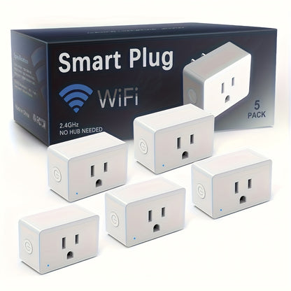 Smart Plug WiFi 15A with Timer Group Control App Remote Works with Alexa Google Home SmartThings Home Assistant Compatible Space-Saving Design 2 Pack 5 Pack