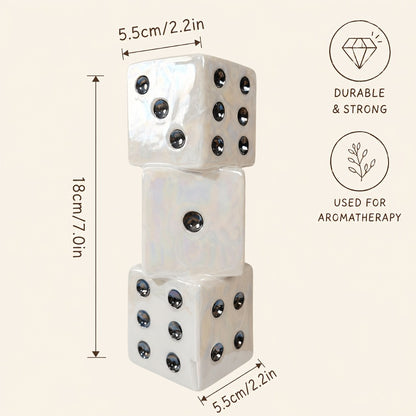 Ceramic Dice Vase for Dried Flowers Pampas Grass Rose Modern Square Flower Vase Unique Home Decor Gift Handmade Decorative Vase for Living Room Shelf Table
