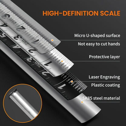 Measuring Tape 25FT Stainless Steel – Self-Locking Tape Measure with Anti-Rust Blade, Strong Magnetic Bottom, Hollow Design, Portable for Household & Woodworking