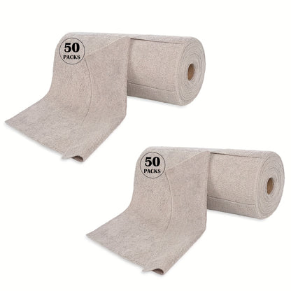 Microfiber Cleaning Cloths Reusable Paper Towel Roll Replacement – Washable Absorbent Tear-Away Dishcloths for Kitchen, Bathroom & Car | Eco-Friendly Rags 50 or 100 Pack, 12x12 Inch