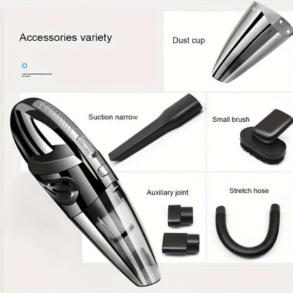 Handheld Vacuum Cleaner Cordless Portable USB Rechargeable Strong Suction Aluminum Fan Blade Mini Vacuum for Car Interior Home Office Desk Crevice Sofa Pet Hair Dust Crumbs