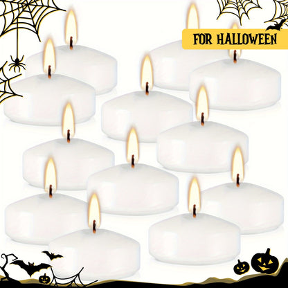 Floating Candles 2 Inch – 50 Pack White Paraffin Wax Candles for Wedding, Birthday, Valentine's Day, Halloween & Christmas Table Centerpiece Decor