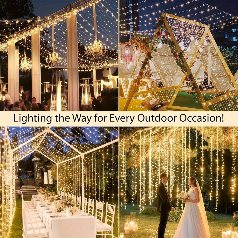 500 LED Christmas String Lights 170 Feet – 8 Lighting Modes with Memory Plug, Transparent Wire Outdoor Lights for Christmas Tree, Party, Balcony & Holiday Decoration – Warm White & Multicolor