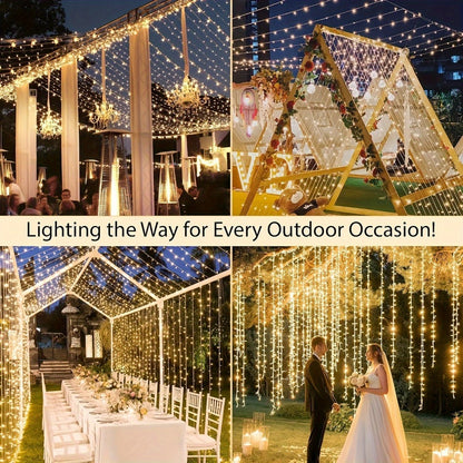 500 LED Christmas String Lights 170 Feet – 8 Lighting Modes with Memory Plug, Transparent Wire Outdoor Lights for Christmas Tree, Party, Balcony & Holiday Decoration – Warm White & Multicolor