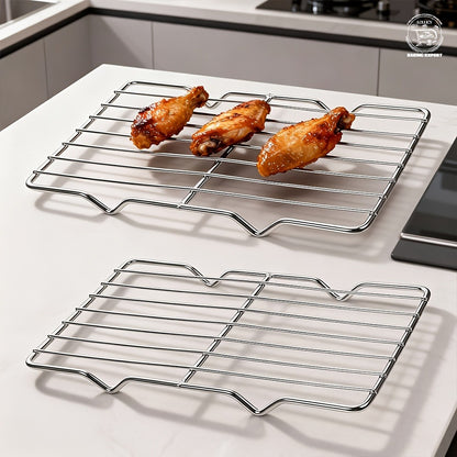 Cooling Rack 2pcs, Heavy Duty Carbon Steel Baking Rack for Cookies, Cakes and Roasting, Oven Safe Wire Rack for Grilling Turkey, Fits Standard Baking Sheet, for Home and Commercial Kitchen Use