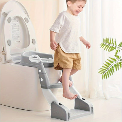 Potty Training Seat with Step Ladder 2-in-1 Toddler Toilet Seat & Stool - Foldable Kids Potty Chair with Splash Guard, Anti-Slip Pads & Handles for Boys Girls
