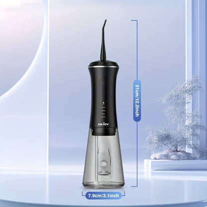Water Flosser Electric Oral Irrigator 9 Replaceable Nozzles 350mL Tank 20-Day Battery 360° Rotatable Tip Intelligent Pressure Control Deep Teeth Gum Cleaning