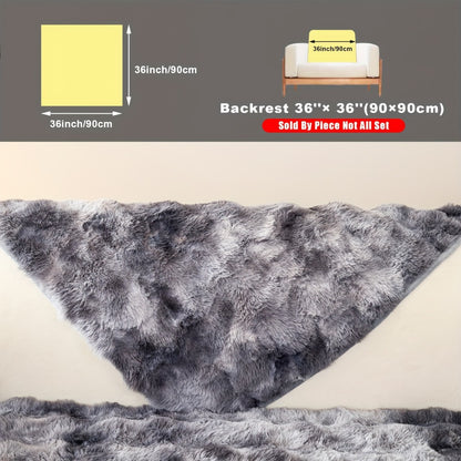 Plush Sofa Cover Faux Lamb Thick Fluffy Couch Slipcover Pet Friendly Machine Washable Gradient Color Polyester Furniture Protector for Armchair Single Double Triple Sofa Living Room Home Decor