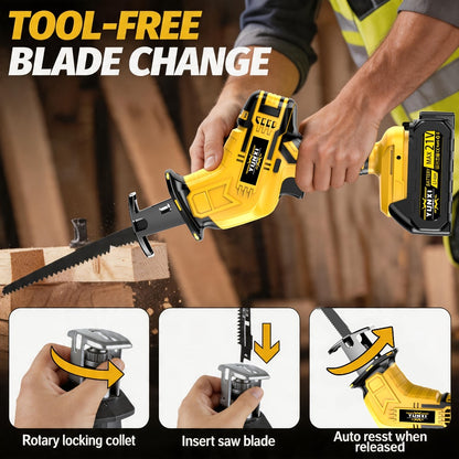 Cordless Reciprocating Saw - Electric Reciprocating Saw with Safety Lock, Large Capacity Battery & Charger, Variable Speed for Wood, Metal & Demolition Cutting, DIY Home Renovation Power Tool