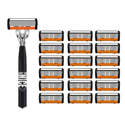 Men's Safety Razor Set with Replacement Blades - Non-Slip Handle Double Edge Razor for Shaving & Beard Grooming, Perfect Gift for Men