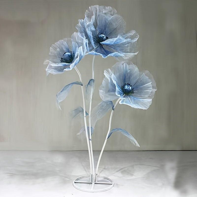 Artificial Silk Peony Flowers Giant Set of 3 Large Fake Flowers with Base & Branches for Wedding, Birthday Party, Home Decor & Window Display – 8 Colors