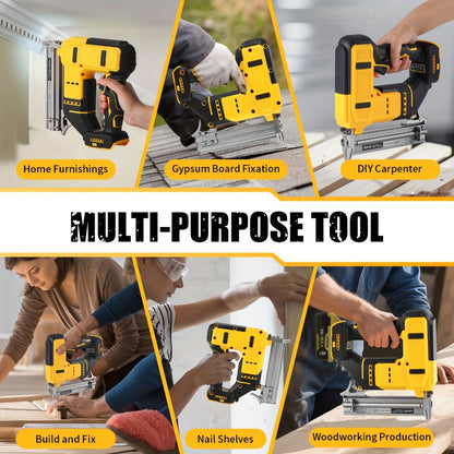 Cordless Brad Nailer and Stapler 2-in-1 Compatible with DEWALT 20V MAX Battery, Brushless Motor, Heavy-Duty Safety Lock, Fires 1-3/16" Nails & 7/8" Staples for Flooring Trim Woodworking (Tool Only)