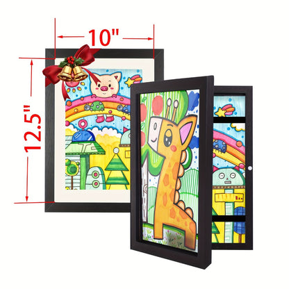 Kids Art Frame Changeable Front-Opening Display – Children Artwork Picture Frame for 8.5x11 & 10x12.5 Drawings, Paintings & School Projects, Perfect Christmas & Holiday Gift, White / Wood / Black, 2/4/8 Pack