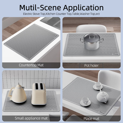 Silicone Stove Top Cover Mat 30x21in – Thick Anti-Slip Glass Cooktop Protector, Heat Resistant Electric Stove Cover, Kitchen Countertop Mat & Dish Drying Pad for Home & Restaurant