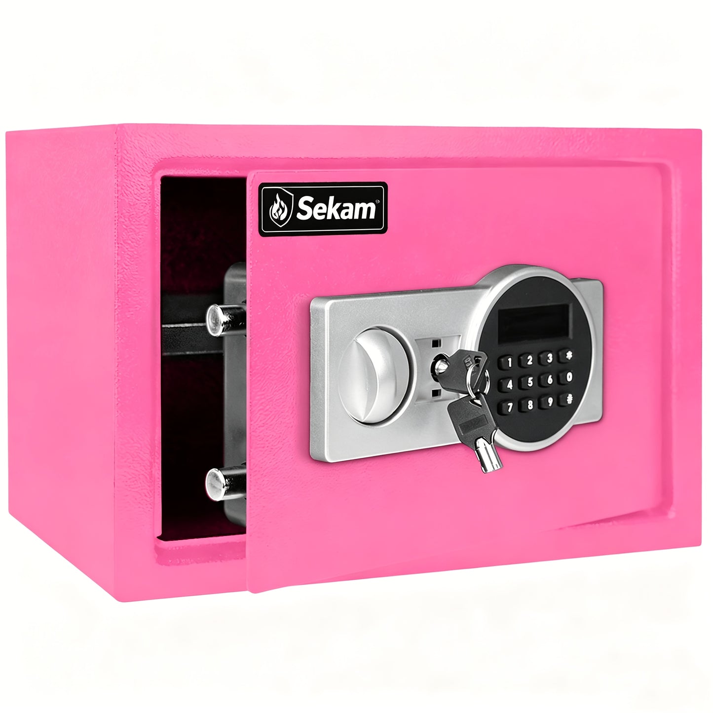 Fireproof Home Safe Box with Digital Keypad and Key Lock Heavy Duty Steel Security Safe for Money Documents Valuables Jewelry Passports 0.23 0.8 1.5 2.2 Cubic Feet Multiple Colors with Cash Bag