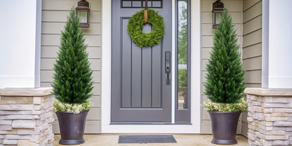 Artificial Cedar Topiary Tree UV Resistant – Potted Fake Cypress Tree for Front Porch, Entryway & Living Room – Evergreen Faux Cedar Plant for Indoor Outdoor Home Decor, Yard & Garden – 2FT 3FT 1 or 2 Pack