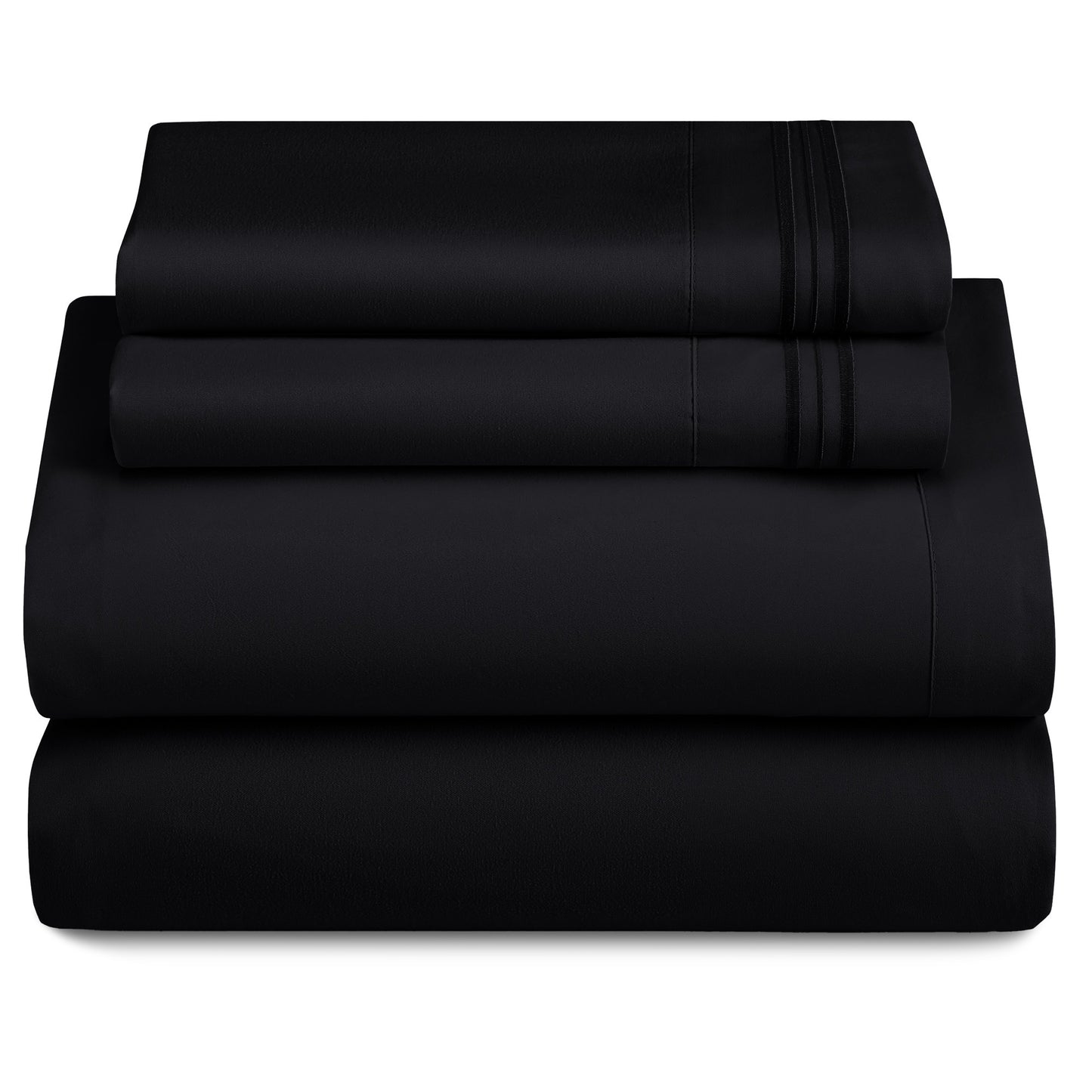Bed Sheets Set 4-Piece Microfiber 1800 Series Deep Pocket Fitted Sheet Flat Sheet Pillowcases Soft Breathable Wrinkle Fade Resistant Twin Full Queen King Cal King 20 Colors
