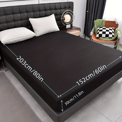 Waterproof Fitted Sheet Soft Breathable Mattress Cover Solid Color Deep Pocket Bed Sheet for Bedroom Guest Room Dorm Twin Full Queen King
