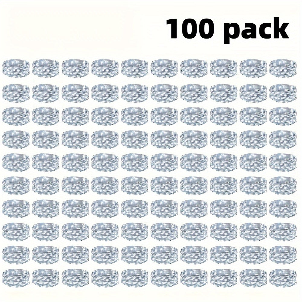 Fairy Lights Battery Operated with Batteries Included – 6.5ft 20 LED Silver Wire Mini String Lights, Firefly Starry Lights for Wedding, Christmas, Party, Mason Jars & DIY Decor – 30 or 100 Pack